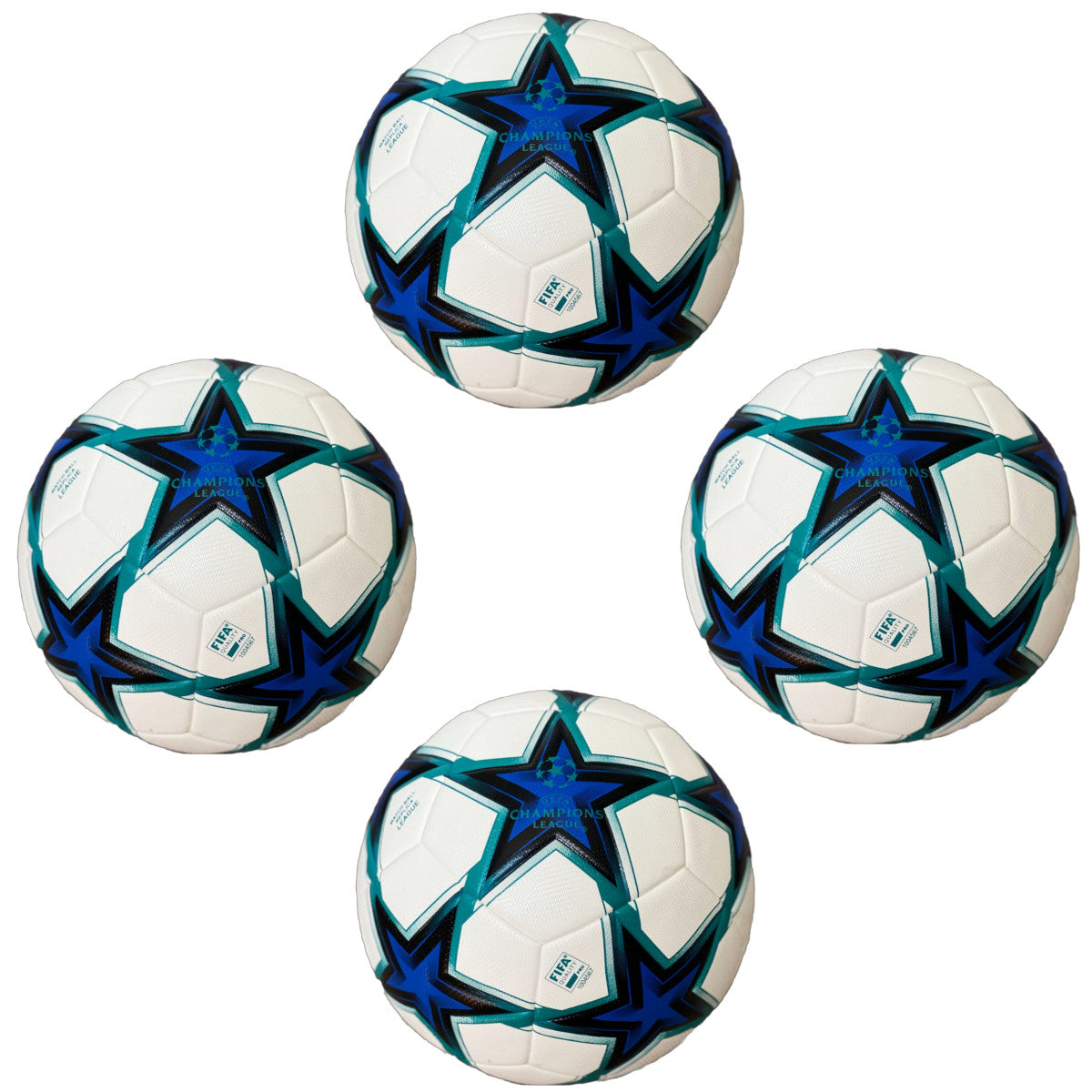 Soccer Ball Size 5 Pack of 10 Champions League for Training White Blue Black