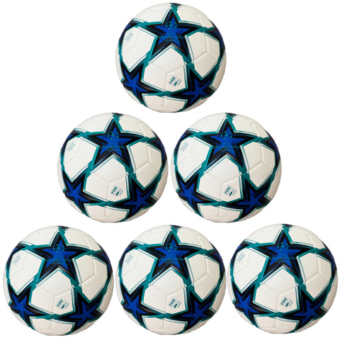 Soccer Ball Size 5 Pack of 10 Champions League for Training White Blue Black - 0
