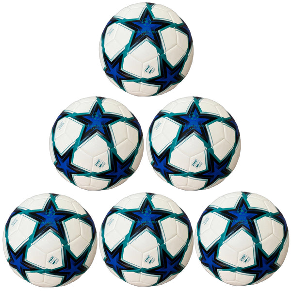 Soccer Ball Size 5 Pack of 10 Champions League for Training White Blue Black - 2