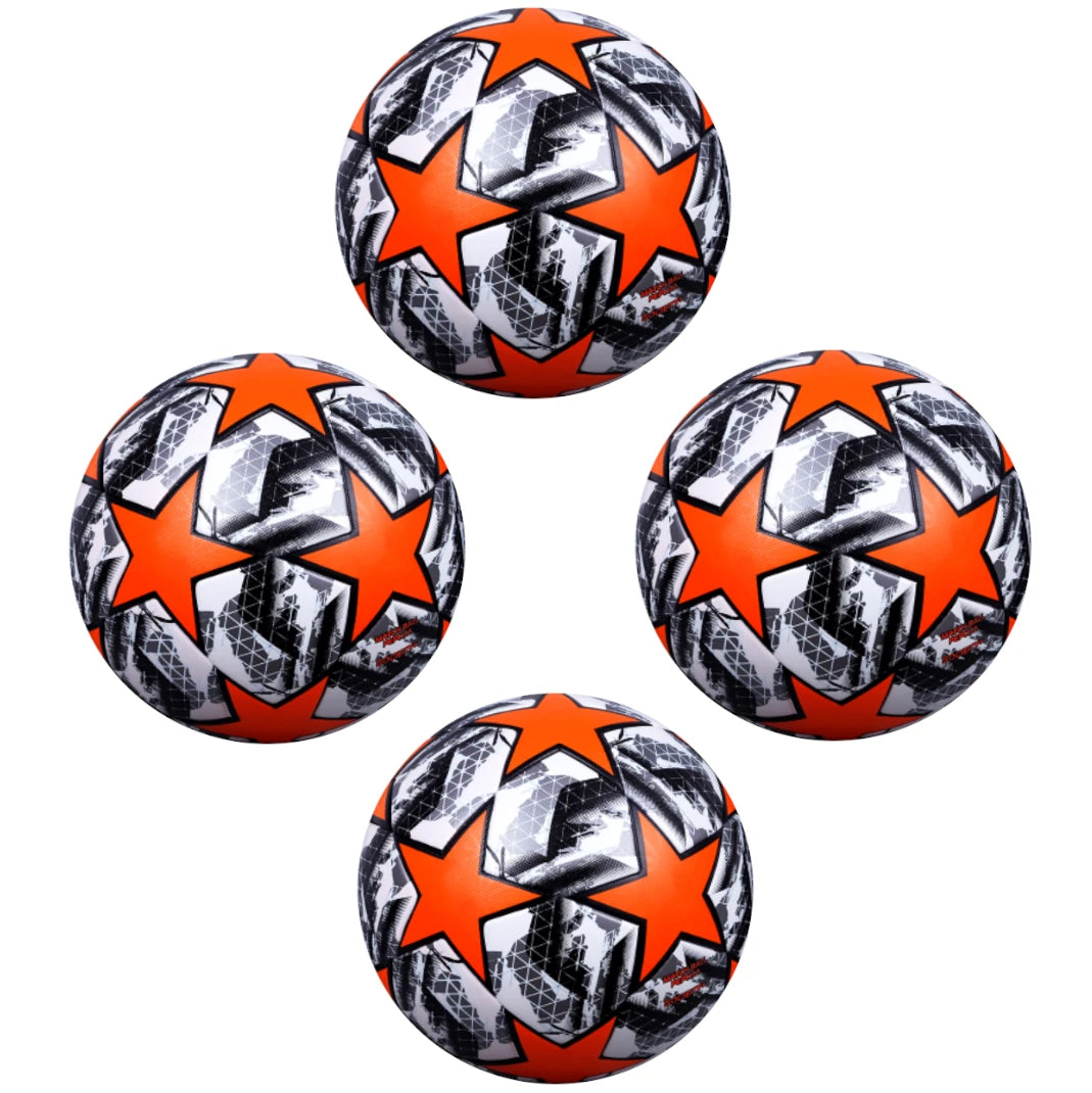 Size 5 High Quality Soccer Ball Champions League Orange Black White - (Pack of 4, 6 or 10)