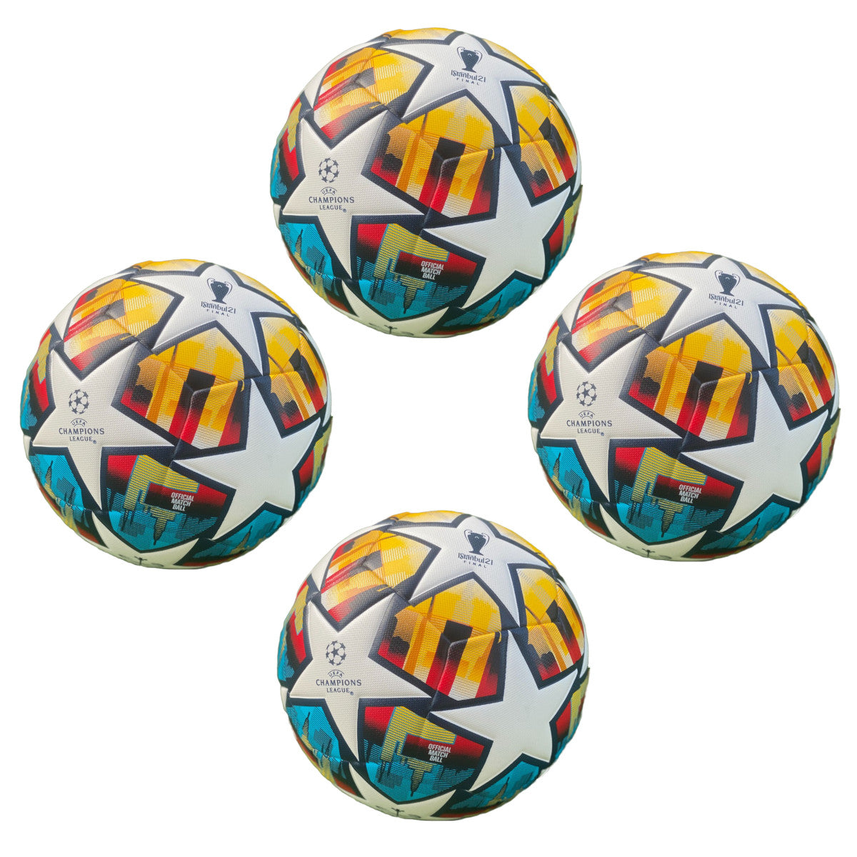 Soccer Ball Size 5 Pack of 10 Champions League Multicolor for Training or Game
