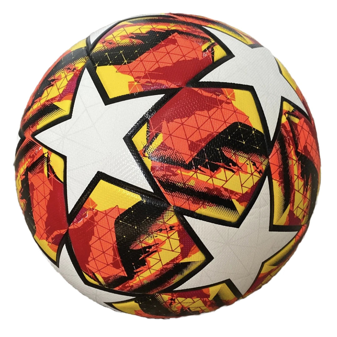 Soccer Ball Size 5 Tych3L High Quality Champions League Orange Fire