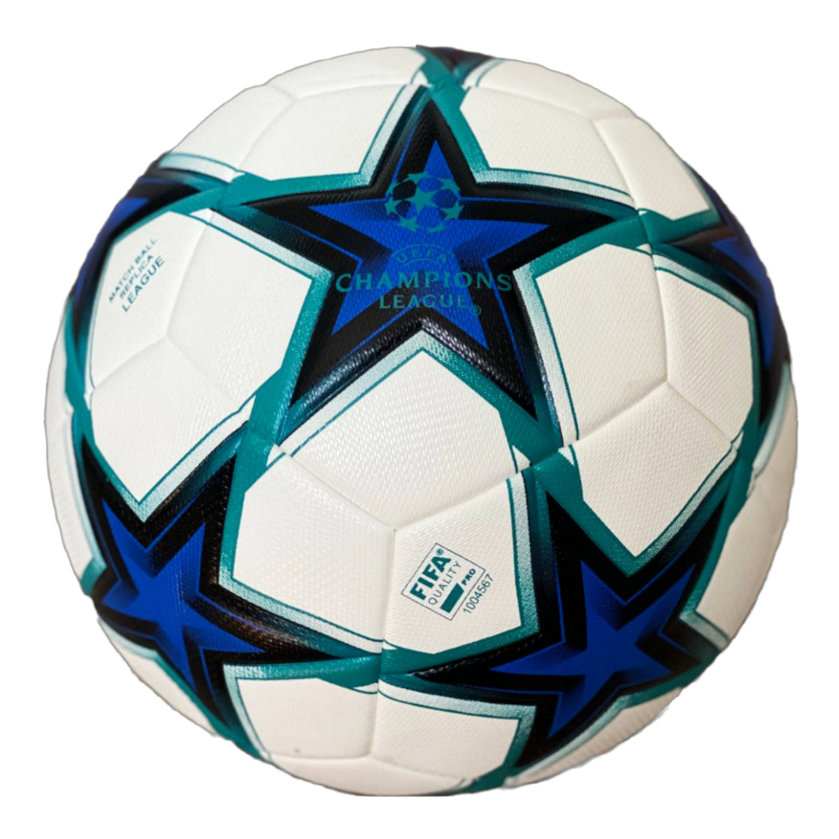 Soccer Ball Size 5 Pack of 10 Champions League for Training White Blue Black Solo