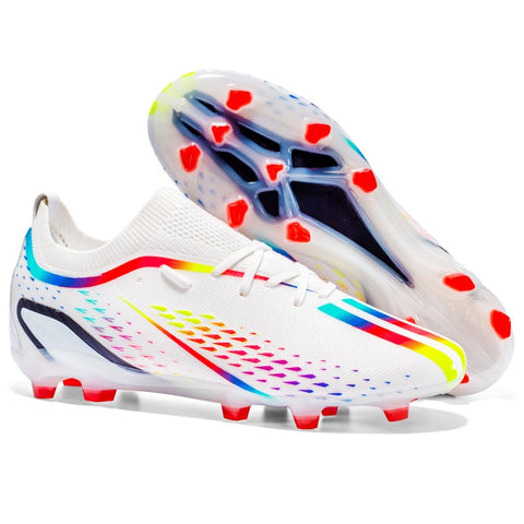 Buy white Kids / Youth Messi Style Low Ankle Soccer Cleats for Lawn or Artificial Grass