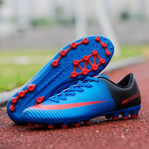Buy blue Men / Women Ultralight Soccer Cleats for Firm Ground or Outdoor AG