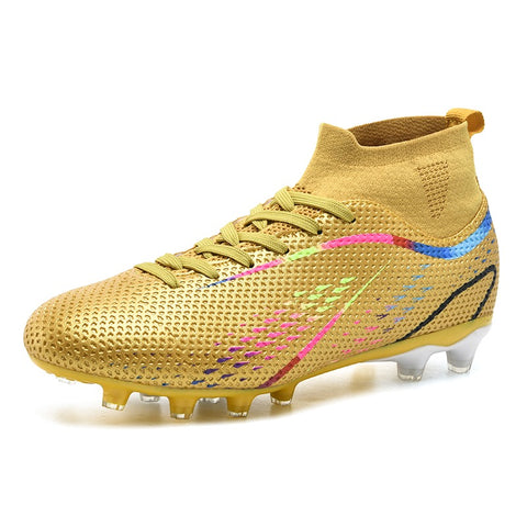 Buy gold Kids / Youth Soccer Cleats Messi High Ankle For Lawn and Turf.