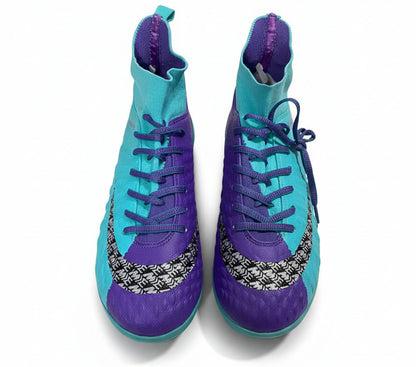 Men/Women High Ankle Turf Shoes Indoor, AG, and Synthetic Field - Purple