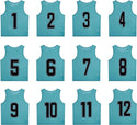 Tych3L 12 Pack of Numbered Jersey Bibs Scrimmage Training Vests for all sizes. - 21