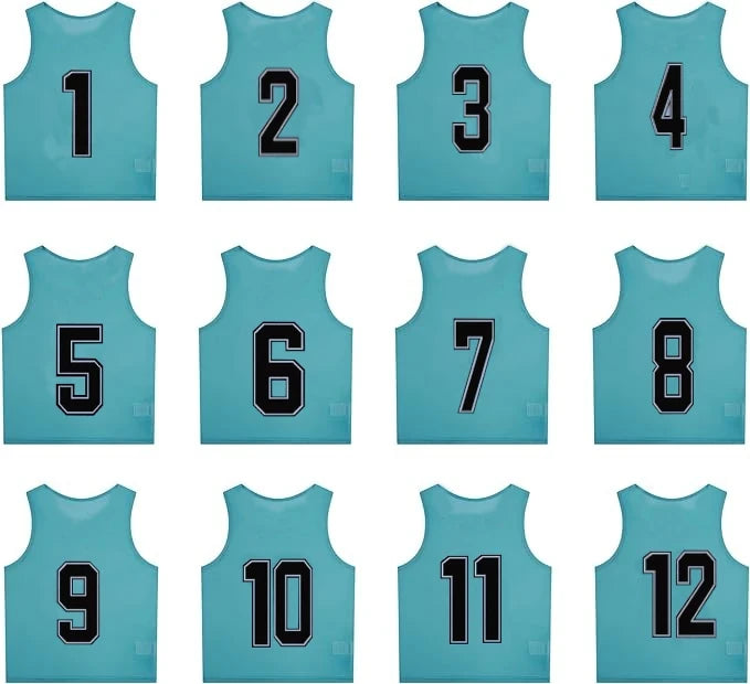 Buy blue-lake Team Practice Scrimmage Vests Sport Pinnies Training Bibs Numbered (1-12)