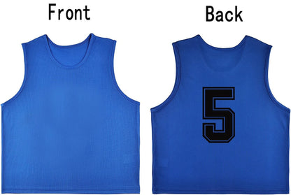 Team Practice Scrimmage Vests Sport Pinnies Training Bibs Numbered (1-12)