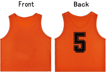 Team Practice Scrimmage Vests Sport Pinnies Training Bibs Numbered (1-12)