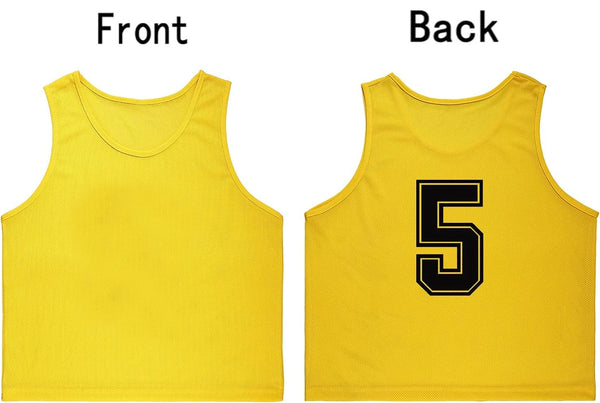 Tych3L 12 Pack of Numbered Jersey Bibs Scrimmage Training Vests for all sizes. - 24