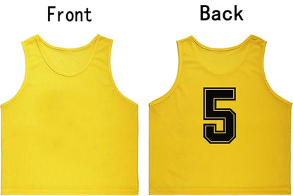 Team Practice Scrimmage Vests Sport Pinnies Training Bibs Numbered (1-12)