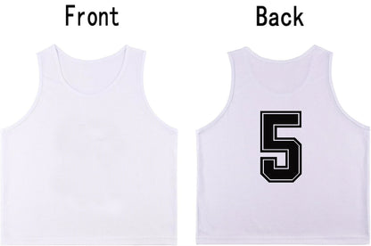 Team Practice Scrimmage Vests Sport Pinnies Training Bibs Numbered (1-12)