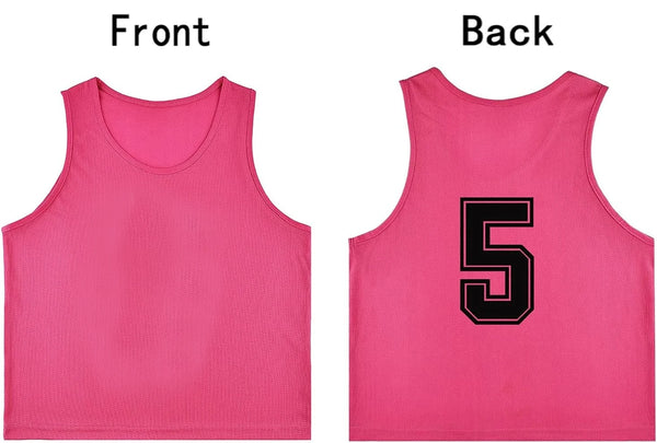 Tych3L 12 Pack of Numbered Jersey Bibs Scrimmage Training Vests for all sizes. - 6