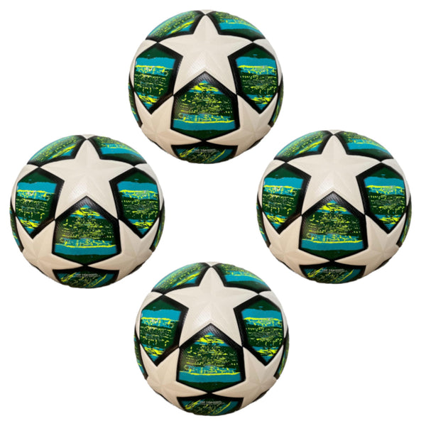 Packs of Balls for Training or Game Soccer Balls Size 5 Green White - 3