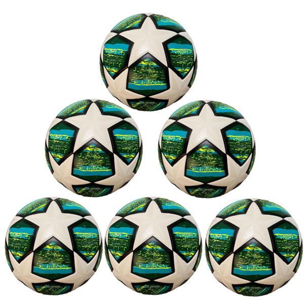 Packs of Balls for Training or Game Soccer Balls Size 5 Green White - 2