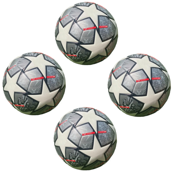 Pack of 10 Soccer Ball Size 5 of Champions League Gray White - 3