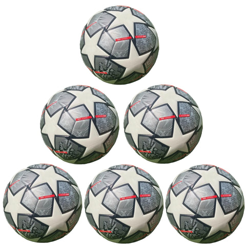 Pack of 10 Soccer Ball Size 5 of Champions League Gray White - 0