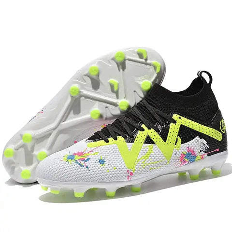 Buy white Men / Women Soccer Cleats  Neymar Style High ankle Artificial Grass or Indoor