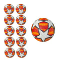 Pack of 10 Training or Game Soccer Balls Size 5 Orange White - 1
