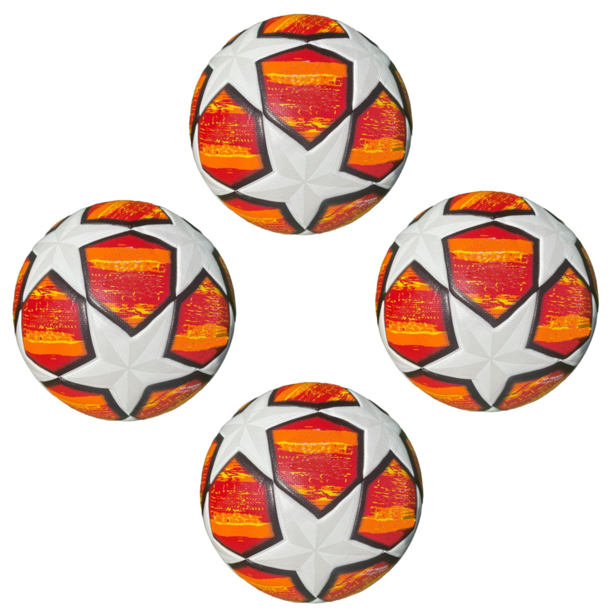 Pack of 10 Training or Game Soccer Balls Size 5 Orange White