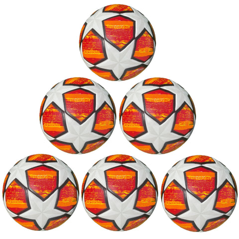 Pack of 10 Training or Game Soccer Balls Size 5 Orange White - 0