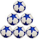 Pack of 10 Training or Game Soccer Balls Size 5 Blue White - 2