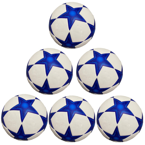 Pack of 10 Training or Game Soccer Balls Size 5 Blue White - 0