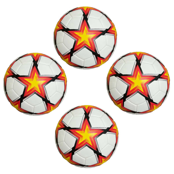 Pack of 10 Soccer Ball Size 5 White Orange - 3