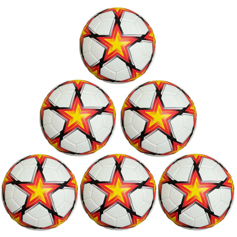 Pack of 10 Soccer Ball Size 5 White Orange - 0