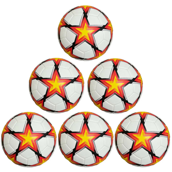 Pack of 10 Soccer Ball Size 5 White Orange - 2