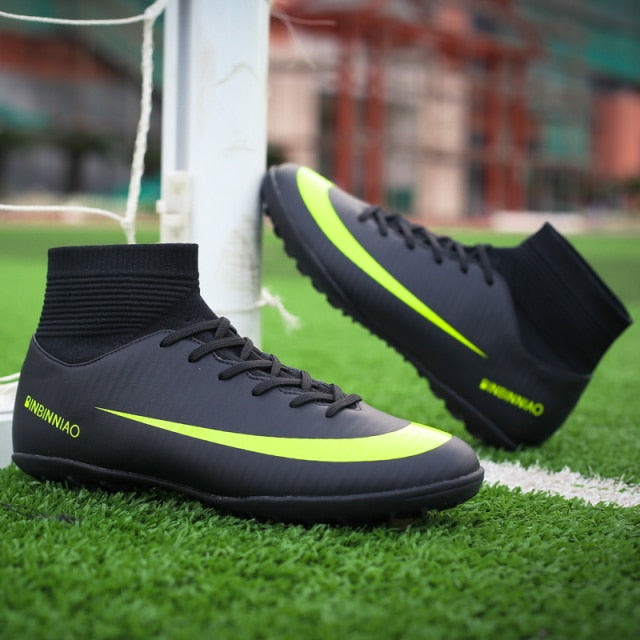 Buy black-green Men / Women Lacrosse or Soccer Boots for Turf or Artificial Grass