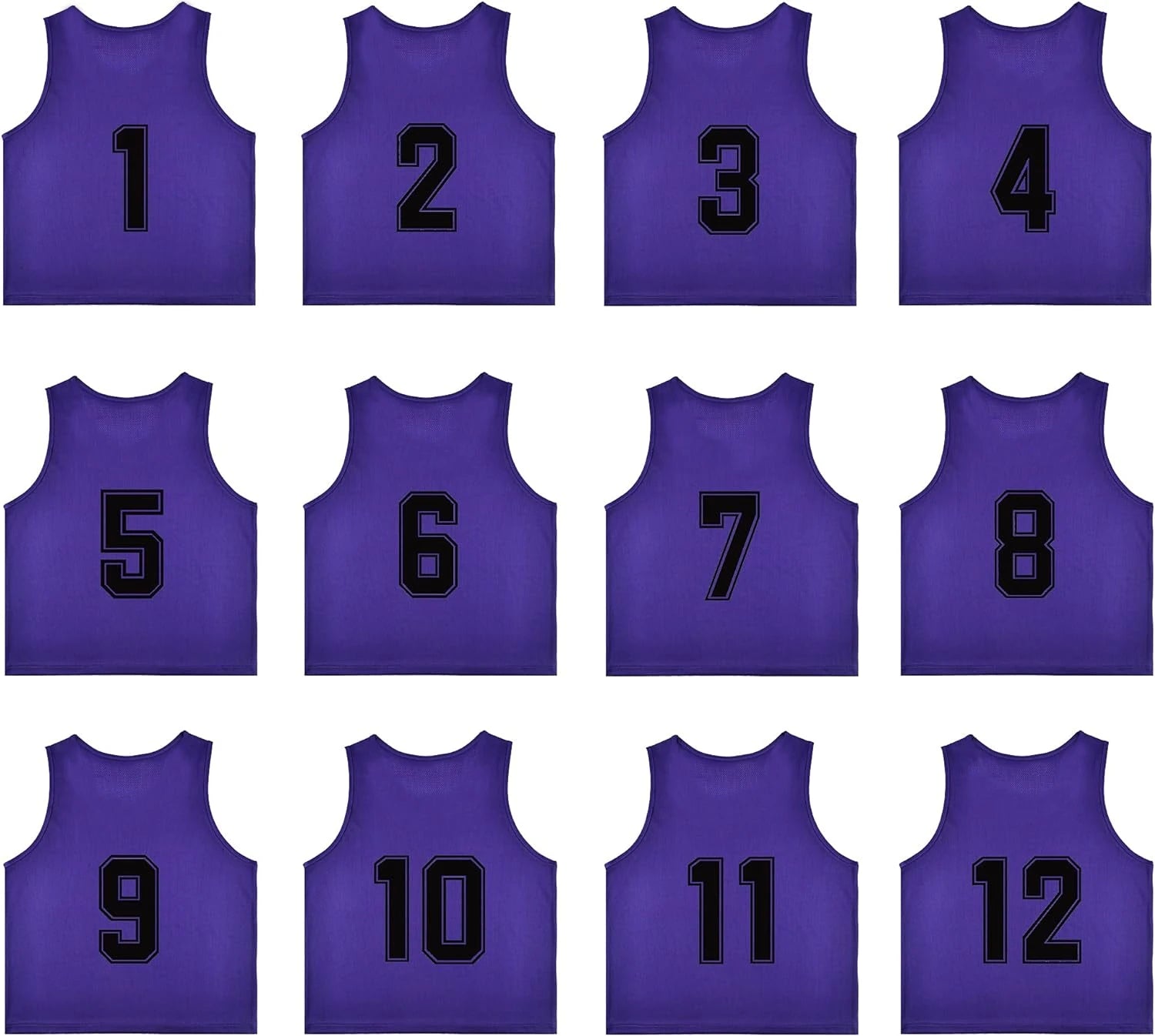 Buy purple Team Practice Scrimmage Vests Sport Pinnies Training Bibs Numbered (1-12)