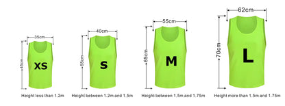 Team Practice Scrimmage Vests Sport Pinnies Training Bibs Numbered (1-12)