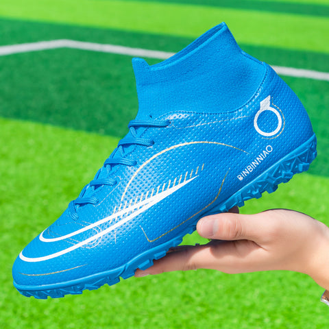 Buy blue Men / Women High Ankle Turf Soccer Shoes for Indoor Soccer, Lacrosse