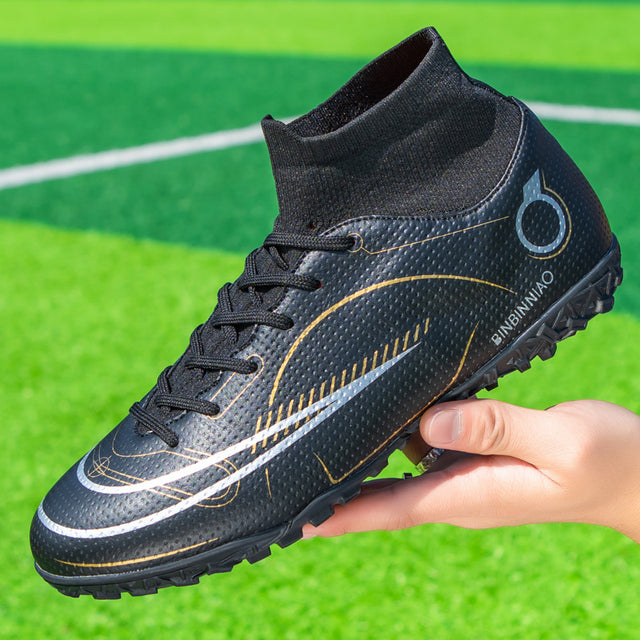 Comprar black Men / Women High Ankle Turf Soccer Shoes for Indoor Soccer, Lacrosse