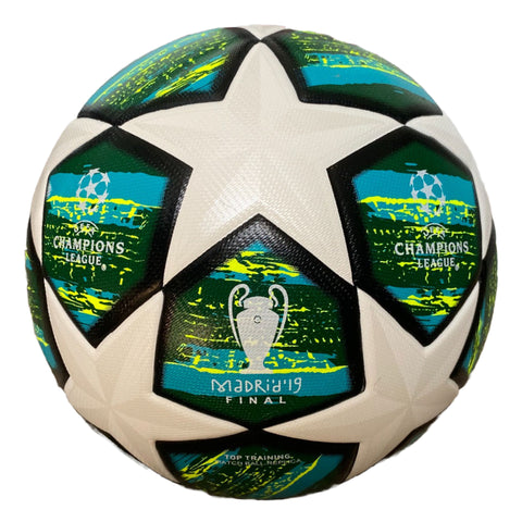 Tych3L Size 5 High Quality Soccer Ball Champions League Green White - 0