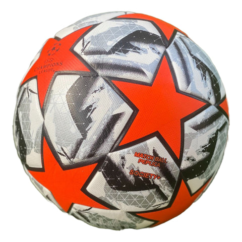 Tych3L Size 5 High Quality Soccer Ball Champions League Orange Black White - 0
