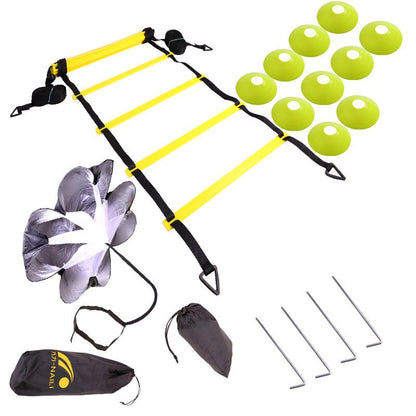 Soccer Training Equipment Endurance Football Training Agility Ladder Training Rope Drag Parachute Jump Ladder Training Set