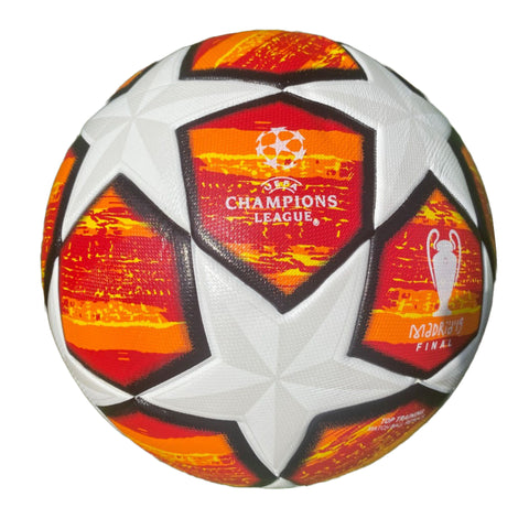 Tych3L Size 5 High Quality Soccer Ball Champions League Orange White Black