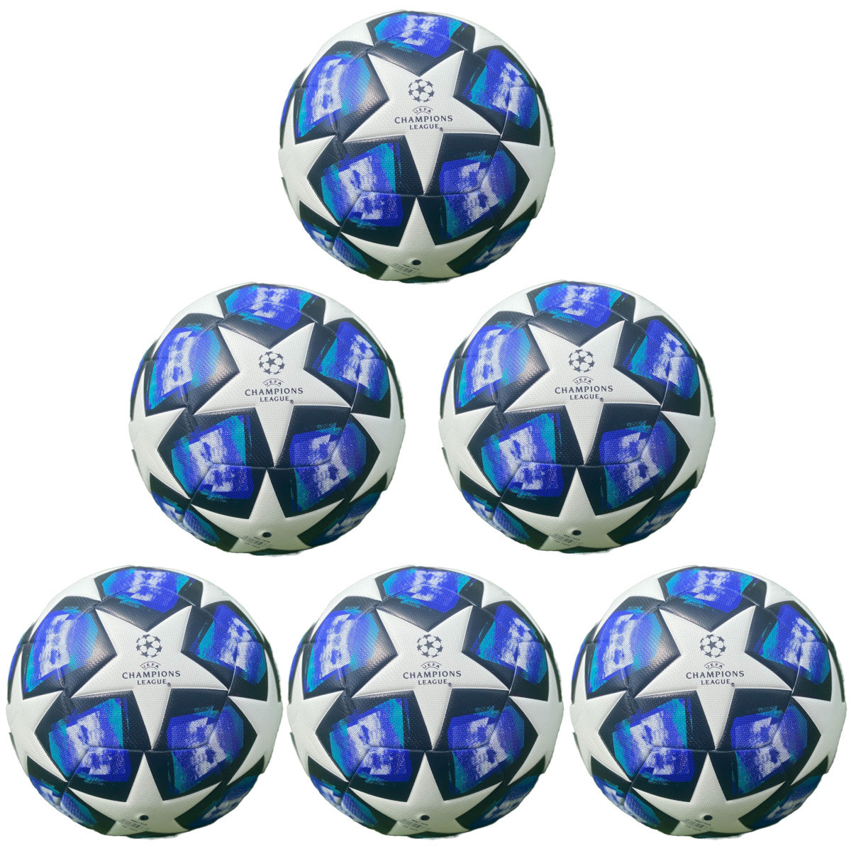 Pack of 10 Soccer Ball Size 5 of Champions League for Training Dark Blue