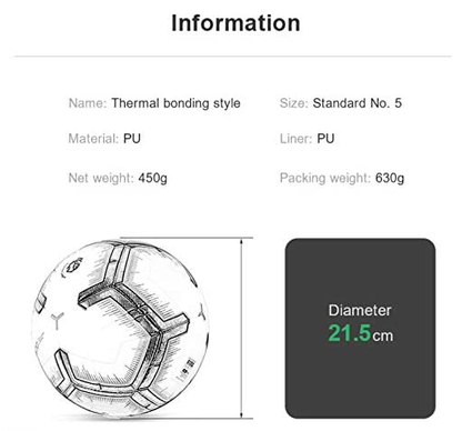 Size 5 High Quality Soccer Ball Champions League Orange White Black