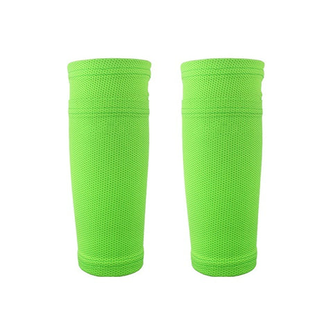 Buy green-neon Soccer Football Protective Socks Shin Guard Pads Leg Sleeves Football Support Sock Calf