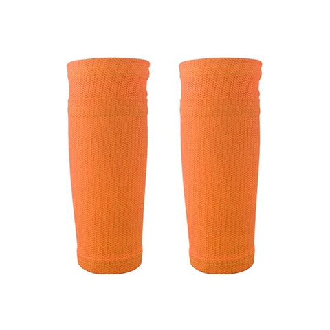 Buy orange Soccer Football Protective Socks Shin Guard Pads Leg Sleeves Football Support Sock Calf
