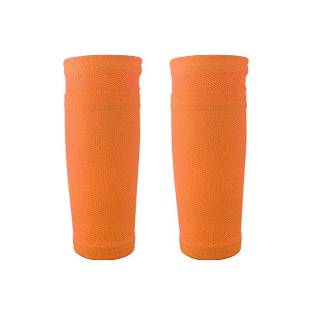 Comprar orange Soccer Football Protective Shin Guard Pads Leg Sleeves Football Support Sock Calf