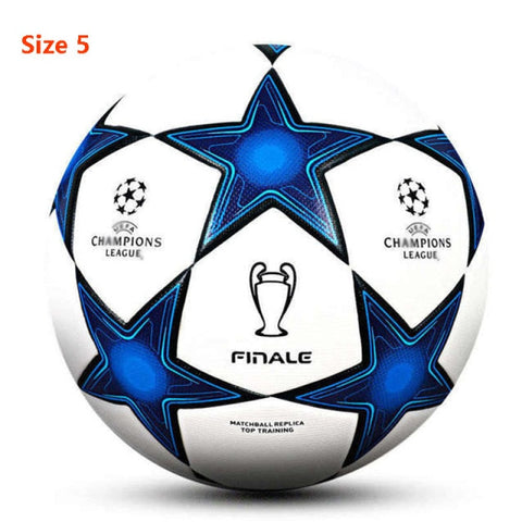 Tych3L Size 5 High Quality Soccer Ball Champions League Blue White - 0