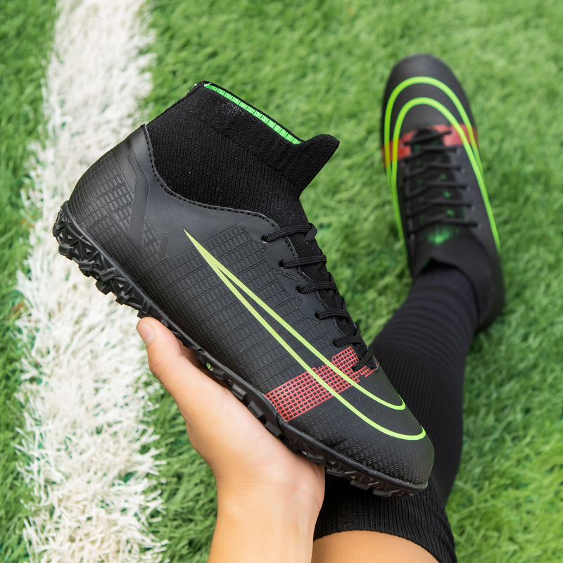 Men / Women  High Ankle Turf Soccer Shoes Indoor Performance Footwear